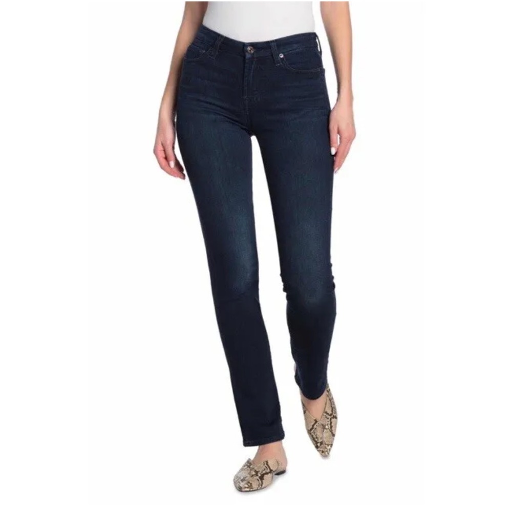 NWT 7 For All Mankind Kimmie Straight Leg Jeans Dark Wash Sz 24